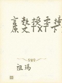 言教授要撞坏了原文TXT下载