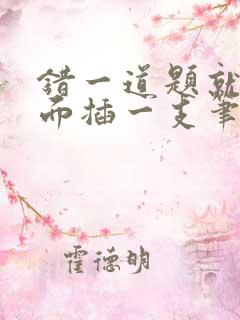 错一道题就往下面插一支笔怎么办