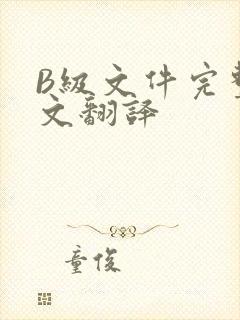 B级文件完整中文翻译