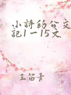 小诗的公交车日记1一15文