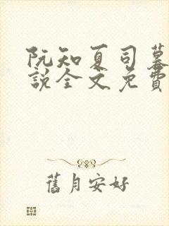 阮知夏司暮寒小说全文免费无弹窗