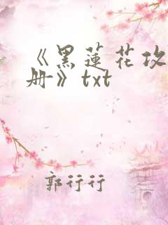 《黑莲花攻略手册》txt