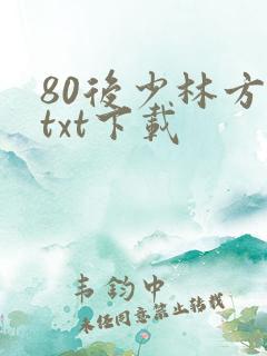 80后少林方丈txt下载