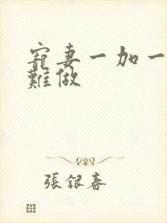 宠妻一加一老婆难做