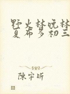 野火林晚林潮生夏布多初三边缘