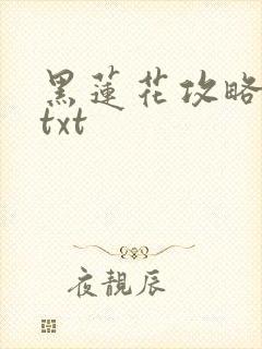 黑莲花攻略手册txt