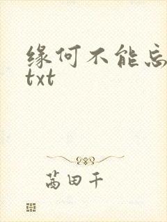 缘何不能忘记你txt
