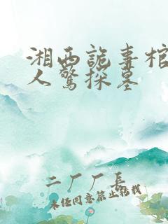 湘西诡事棺山道人惊探墓