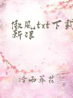 傲风txt下载新浪