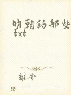 明朝的那些事儿 txt