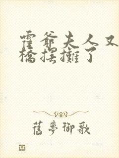 霍爷夫人又去天桥摆摊了