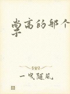 尚高的那个臭小子