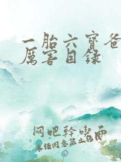 一胎六宝爸比好厉害目录