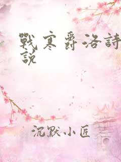 战寒爵洛诗涵小说