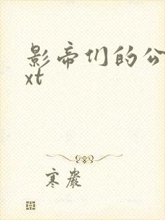 影帝们的公寓txt