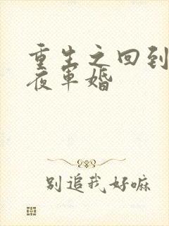 重生之回到新婚夜军婚