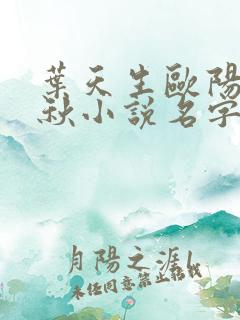 叶天生欧阳欣忆秋小说名字