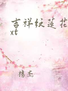 吉祥纹莲花楼txt