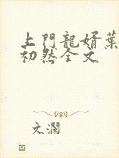 上门龙婿叶辰萧初然全文
