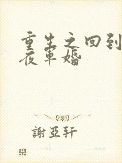 重生之回到新婚夜军婚