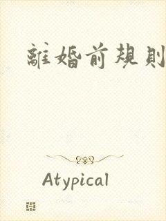 离婚前规则小说