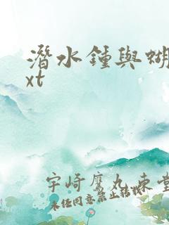 潜水钟与蝴蝶txt