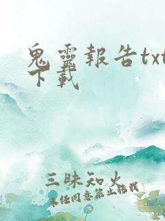 鬼灵报告txt下载