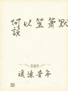 何以笙箫默 小说