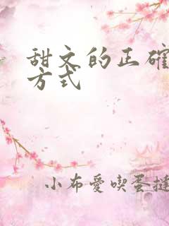 甜文的正确打开方式