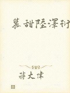 慕甜陆泽衍小说