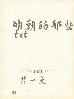 明朝的那些事儿 txt