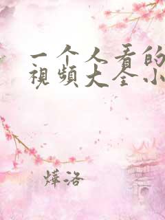 一个人看的免费视频大全小说