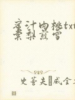 蜜汁肉桃txt棠梨煎雪