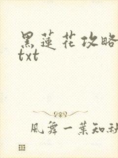 黑莲花攻略手册txt