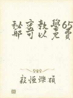 秘密教学65在哪可以免费阅读