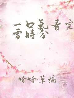 一口气看完在暴雪时分