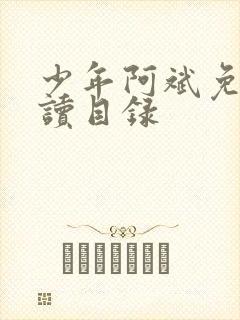 少年阿斌免费阅读目录