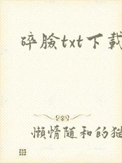 碎脸txt下载