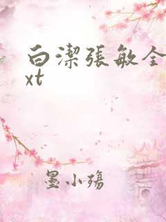 白洁张敏全集txt