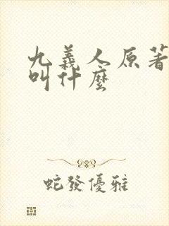 九义人原著小说叫什么