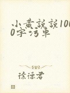 小黄说说1000字污车