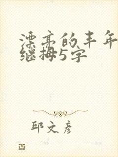 漂亮的丰年经的继拇5字