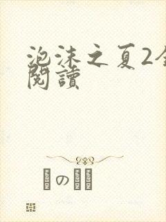 泡沫之夏2全文阅读