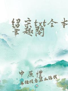 绍宋txt全本笔趣阁