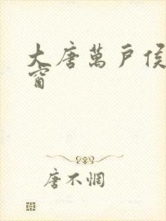 大唐万户侯无弹窗