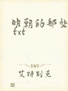 明朝的那些事儿 txt