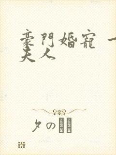 豪门婚宠 一品夫人