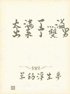 太满了...溢出来了双男动漫