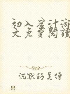 初入蜜汁游戏全文免费阅读笔趣阁