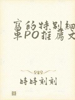 写的特别细的开车PO推荐文